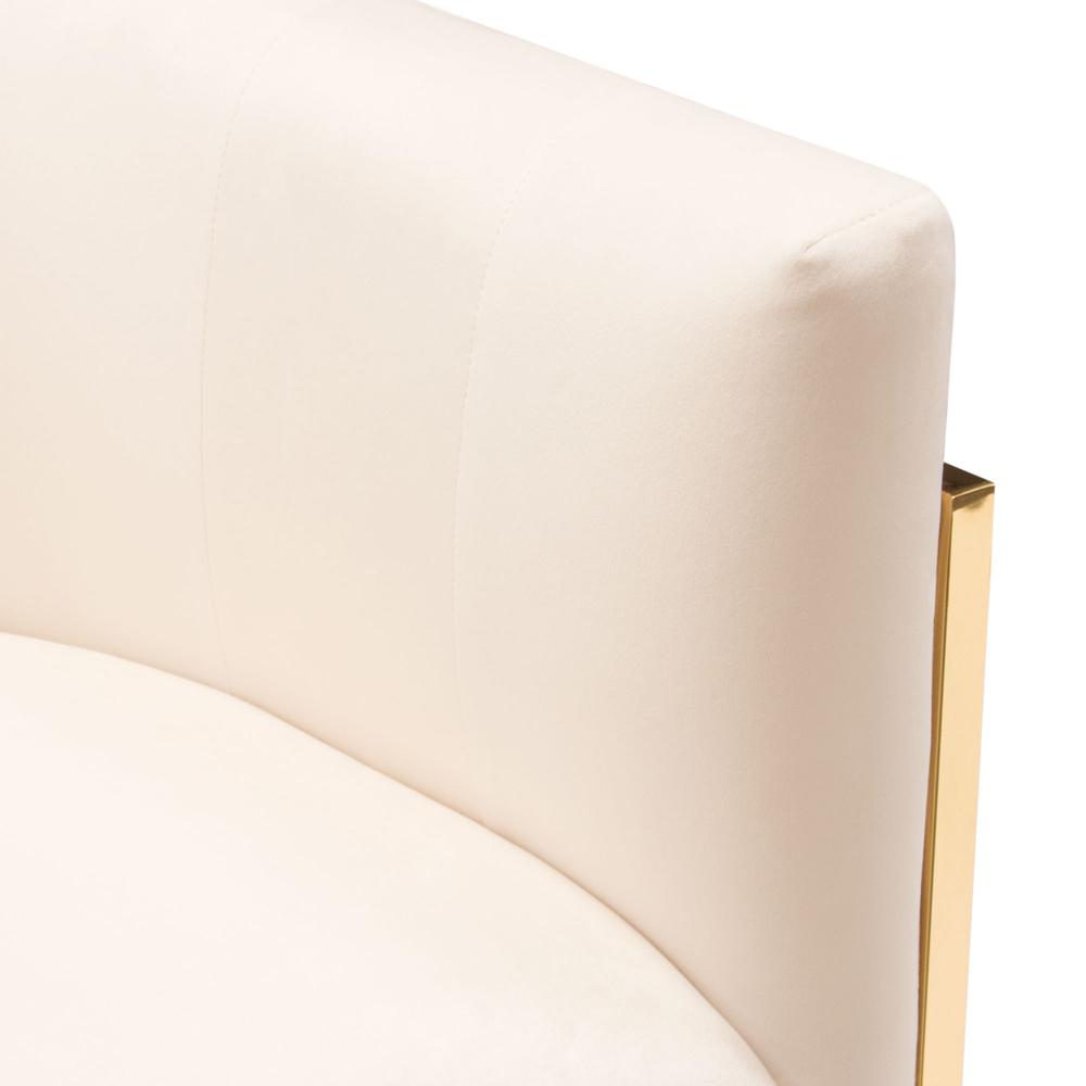 Pandora Accent Chair in Cream Velvet with Polished Gold Stainless Steel Frame by Diamond Sofa. Picture 25