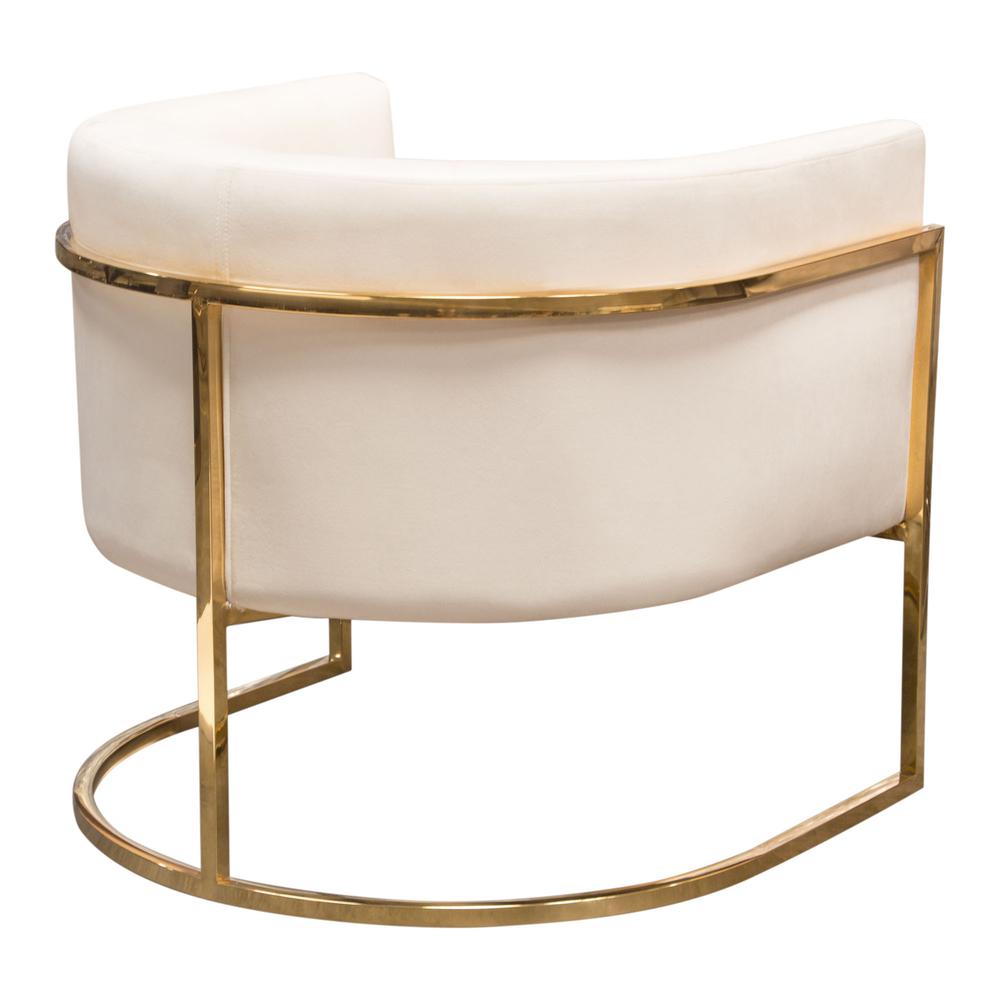Pandora Accent Chair in Cream Velvet with Polished Gold Stainless Steel Frame by Diamond Sofa. Picture 26