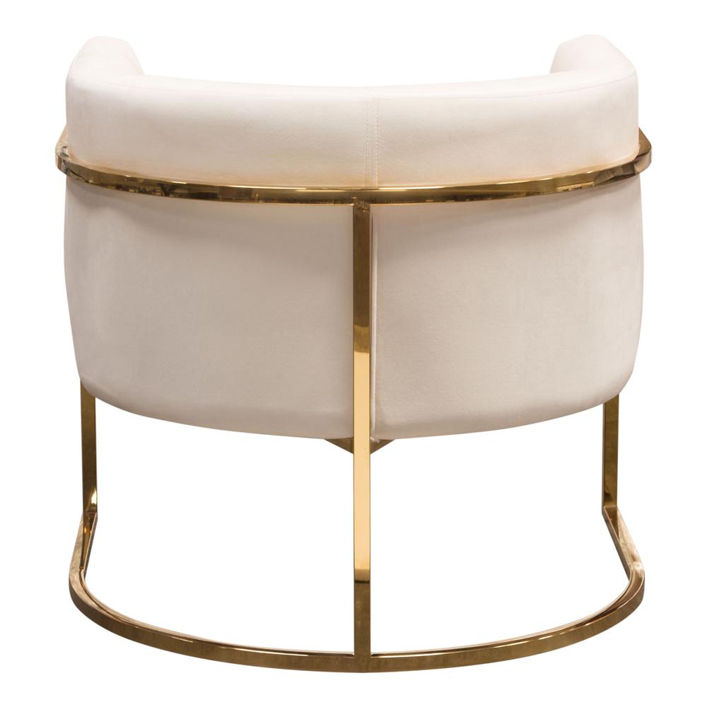 Pandora Accent Chair in Cream Velvet with Polished Gold Stainless Steel Frame by Diamond Sofa. Picture 24
