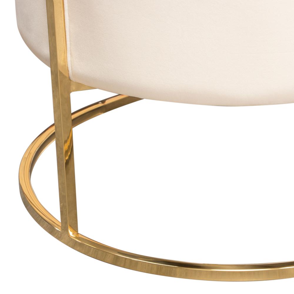 Pandora Accent Chair in Cream Velvet with Polished Gold Stainless Steel Frame by Diamond Sofa. Picture 18