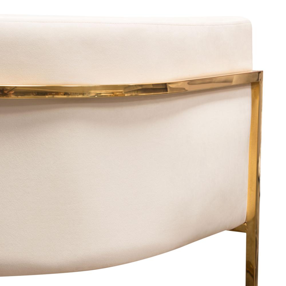 Pandora Accent Chair in Cream Velvet with Polished Gold Stainless Steel Frame by Diamond Sofa. Picture 16