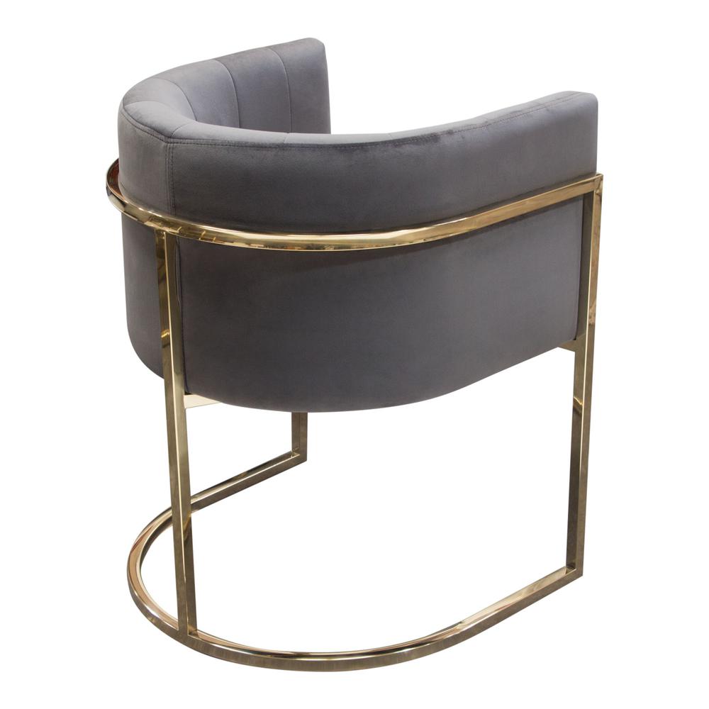 Pandora Dining Chair in Grey Velvet with Polished Gold Frame by Diamond Sofa. Picture 22