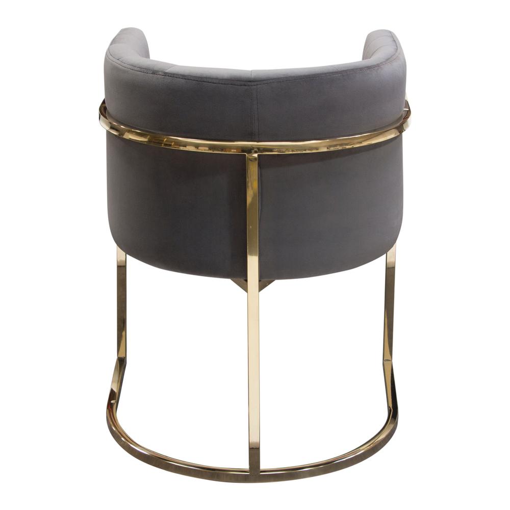 Pandora Dining Chair in Grey Velvet with Polished Gold Frame by Diamond Sofa. Picture 21