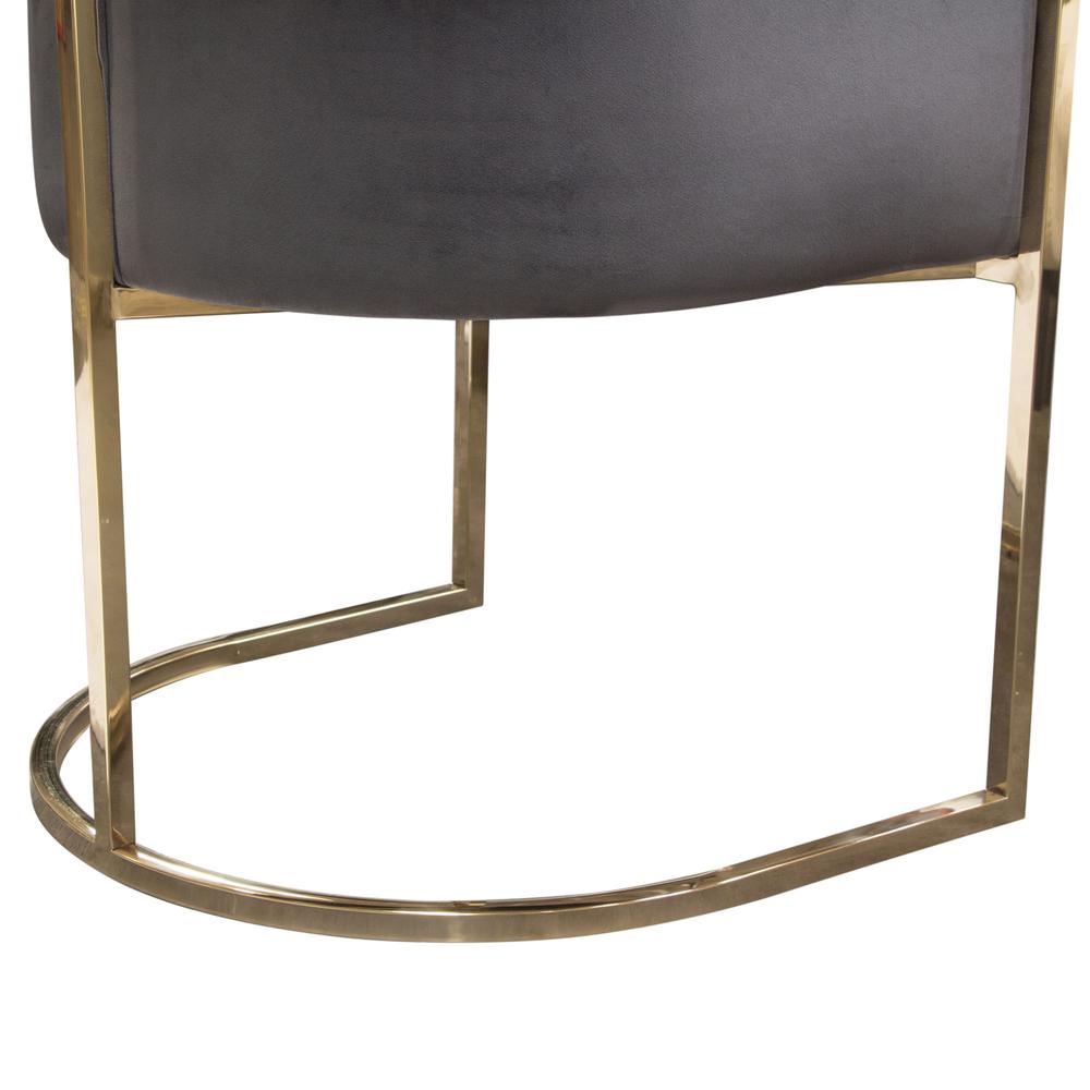 Pandora Dining Chair in Grey Velvet with Polished Gold Frame by Diamond Sofa. Picture 23