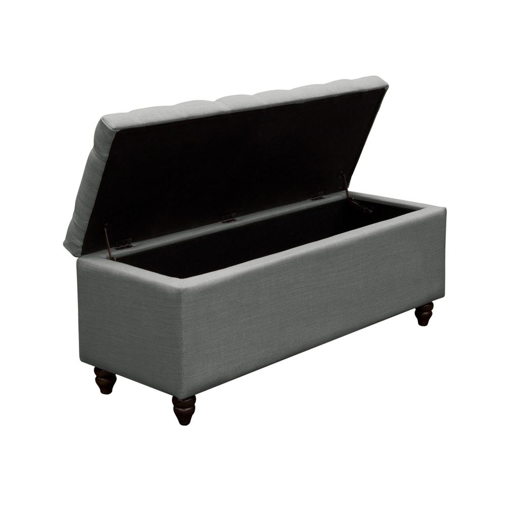 Park Ave Tufted Lift-Top Storage Trunk  - Grey Linen. Picture 12