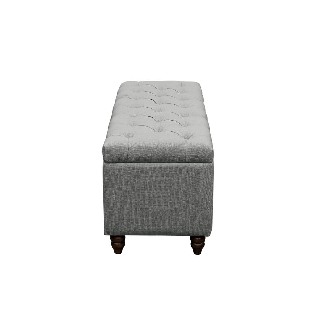 Park Ave Tufted Lift-Top Storage Trunk  - Grey Linen. Picture 14