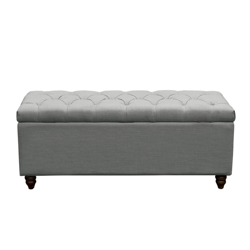 Park Ave Tufted Lift-Top Storage Trunk  - Grey Linen. Picture 15