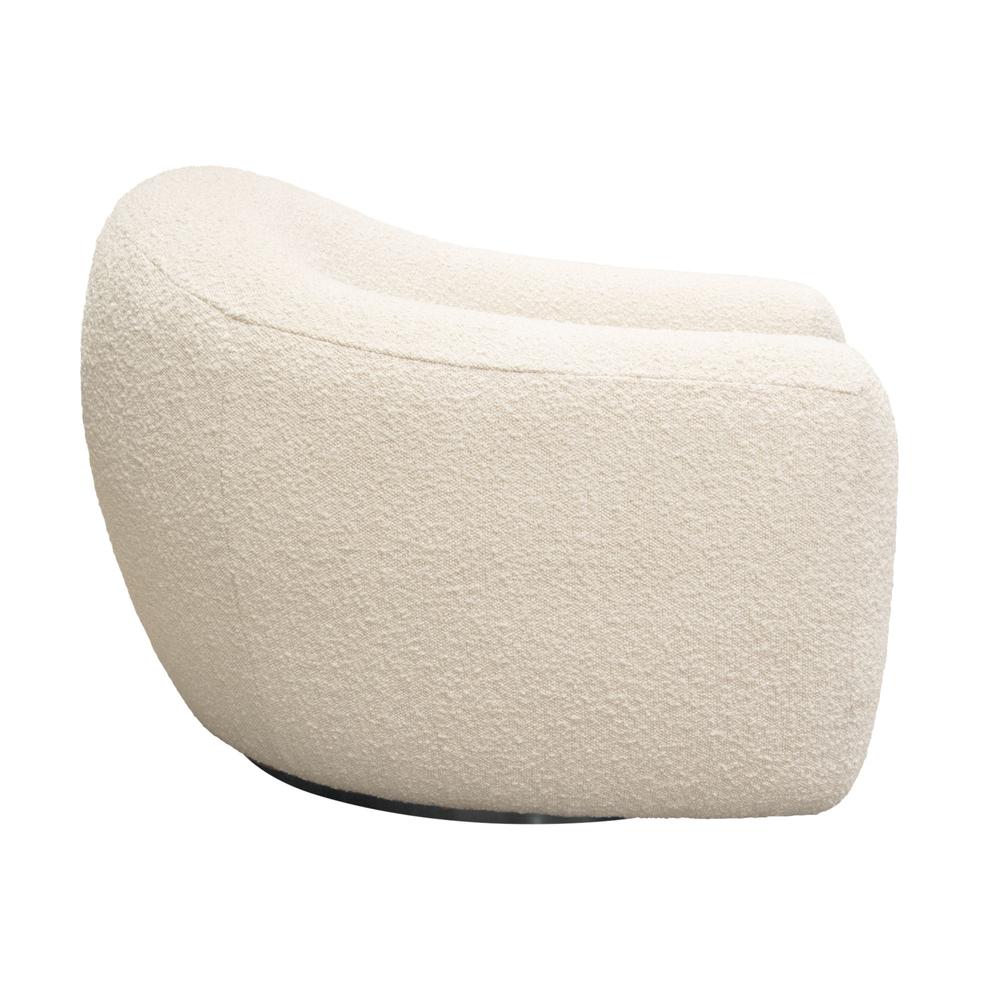 Pascal Swivel Chair in Bone Boucle Textured Fabric w/ Contoured Arms & Back by Diamond Sofa. Picture 15