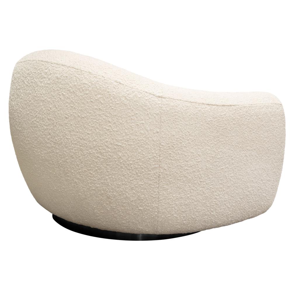 Pascal Swivel Chair in Bone Boucle Textured Fabric w/ Contoured Arms & Back by Diamond Sofa. Picture 19