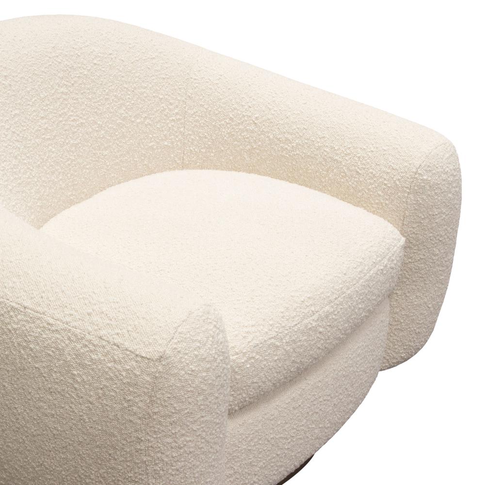 Pascal Swivel Chair in Bone Boucle Textured Fabric w/ Contoured Arms & Back by Diamond Sofa. Picture 14