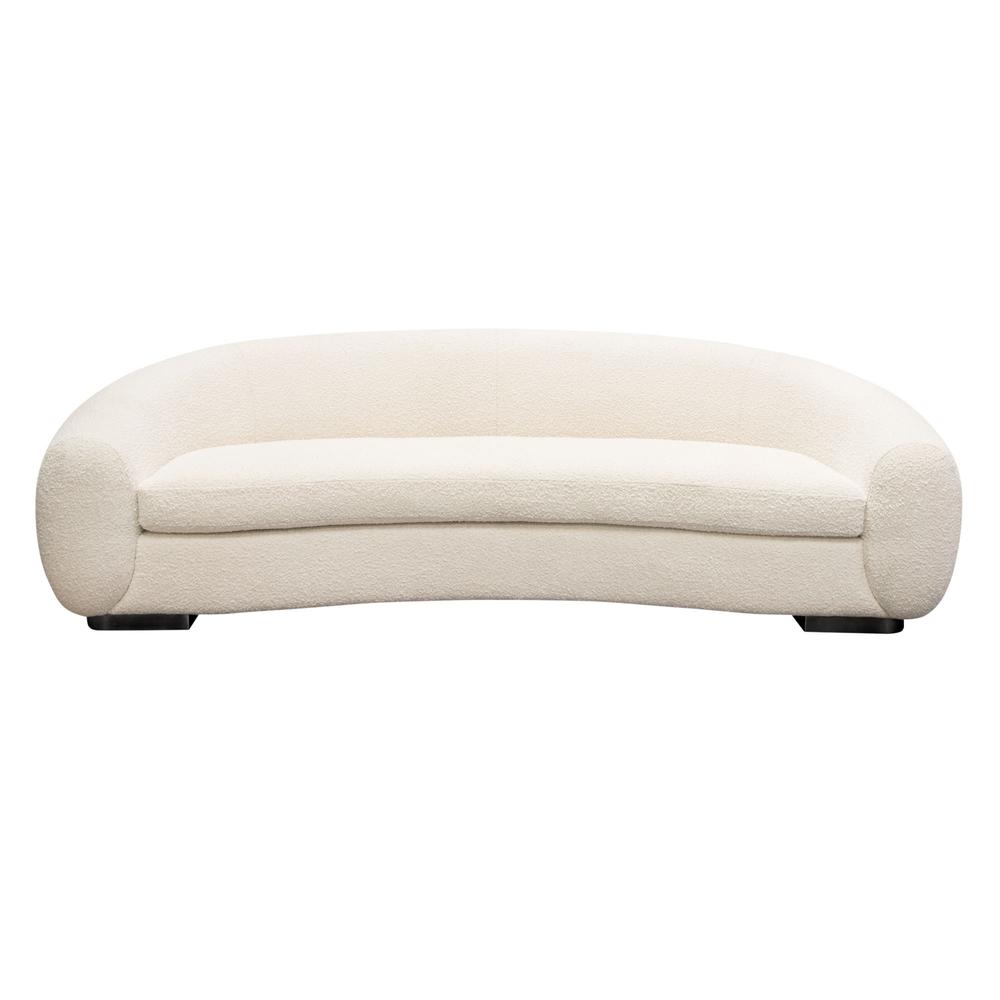 Pascal Sofa in Bone Boucle Textured Fabric w/ Contoured Arms & Back by Diamond Sofa. Picture 1