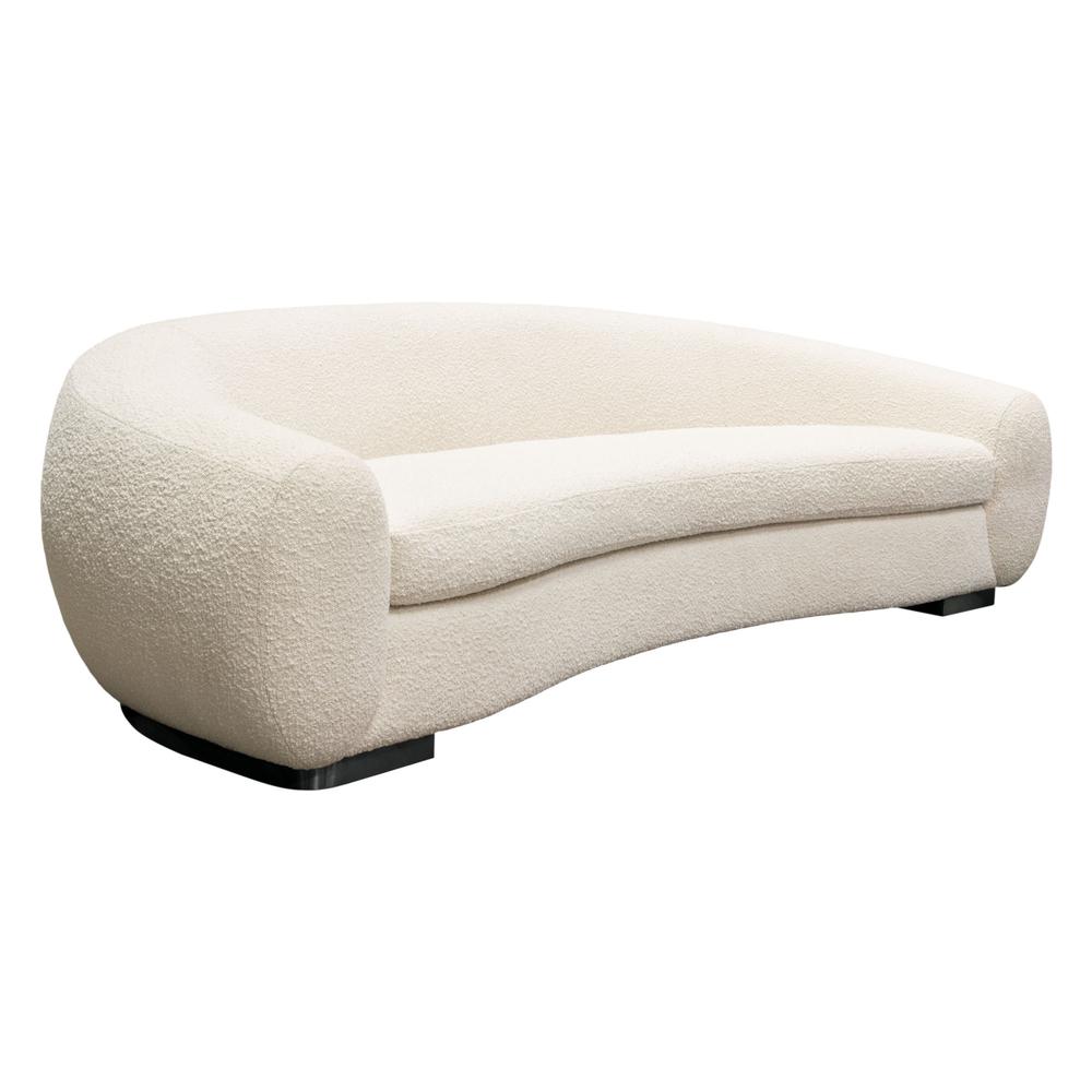 Pascal Sofa in Bone Boucle Textured Fabric w/ Contoured Arms & Back by Diamond Sofa. Picture 20