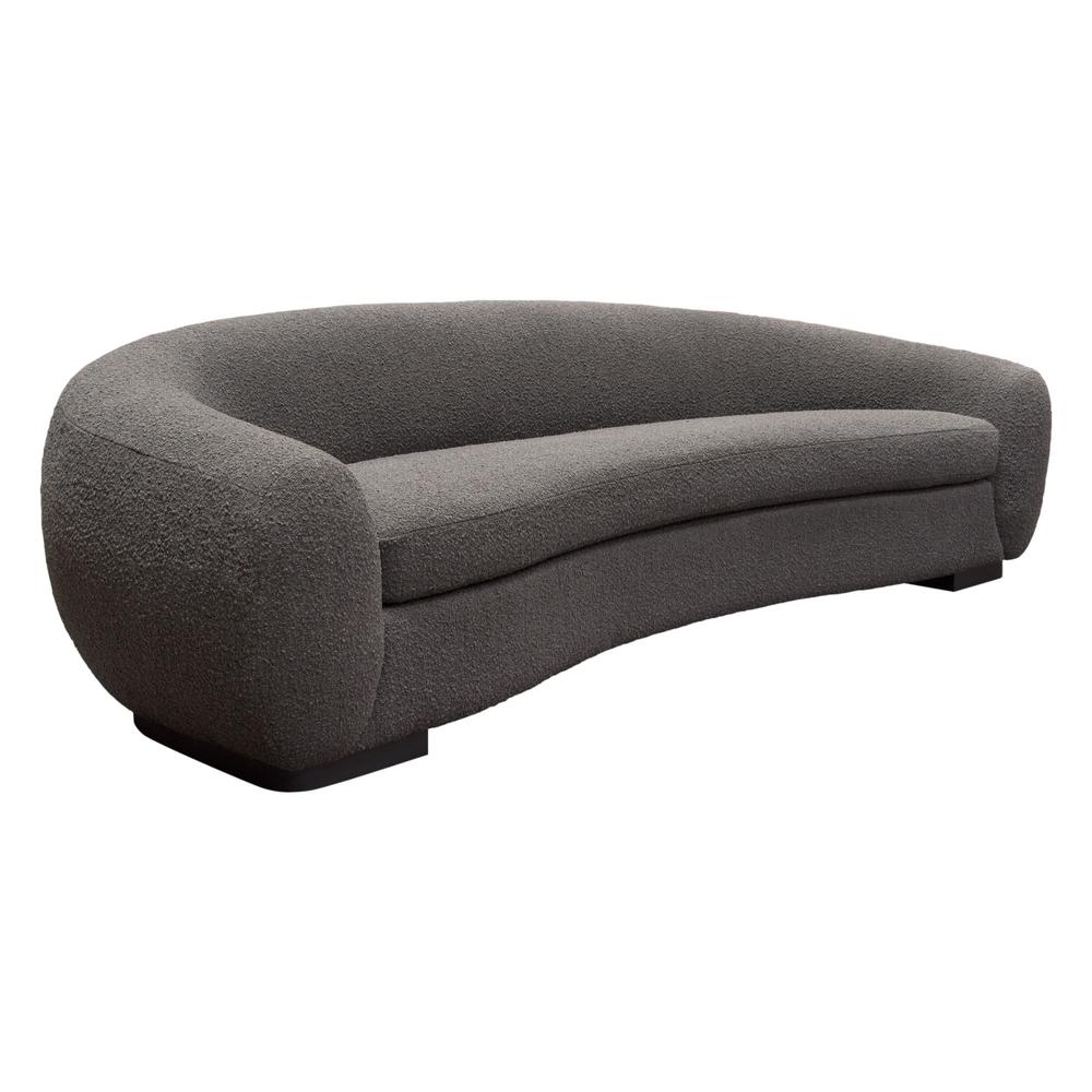Pascal Sofa in Charcoal Boucle Textured Fabric w/ Contoured Arms & Back by Diamond Sofa. Picture 22