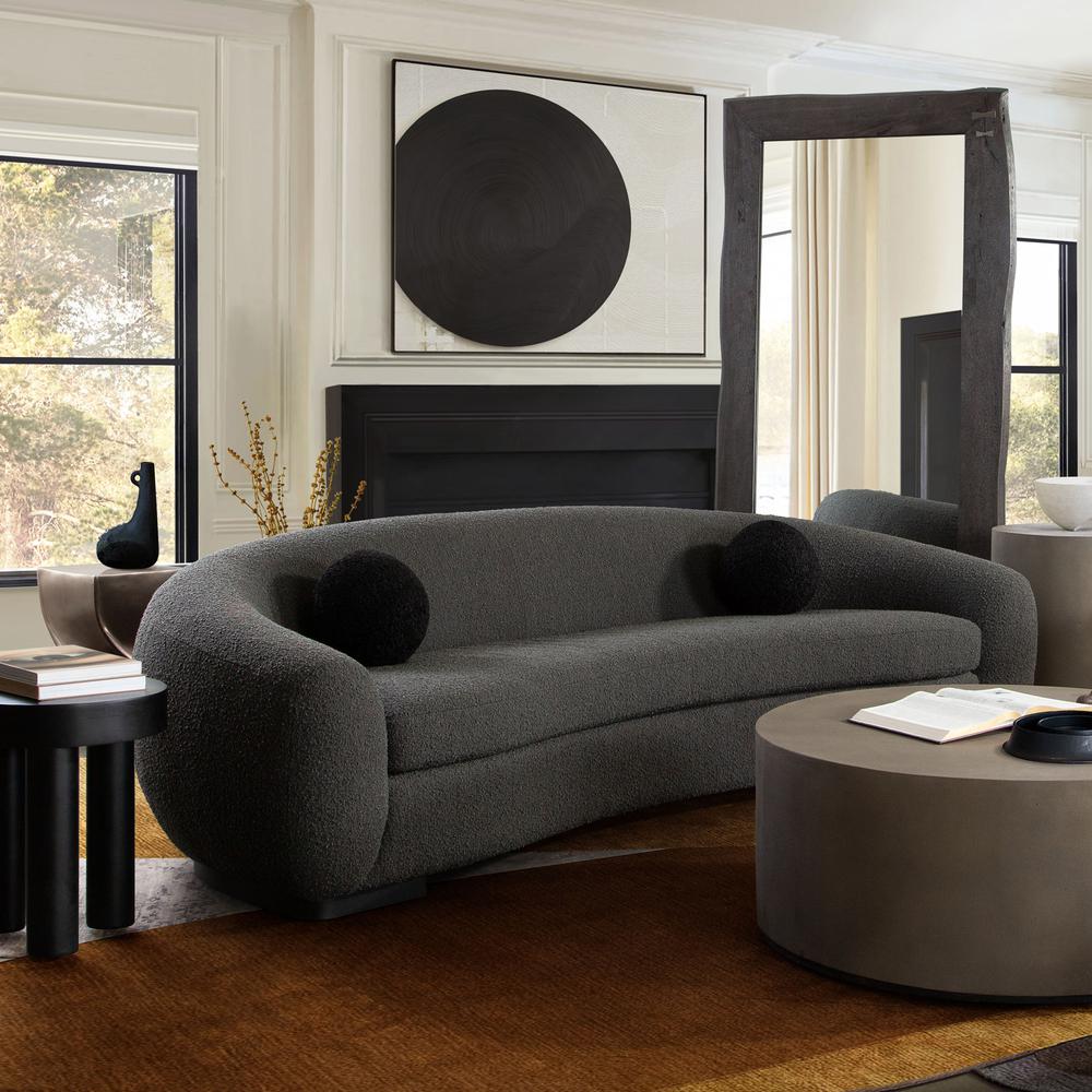 Pascal Sofa in Charcoal Boucle Textured Fabric w/ Contoured Arms & Back by Diamond Sofa. Picture 27