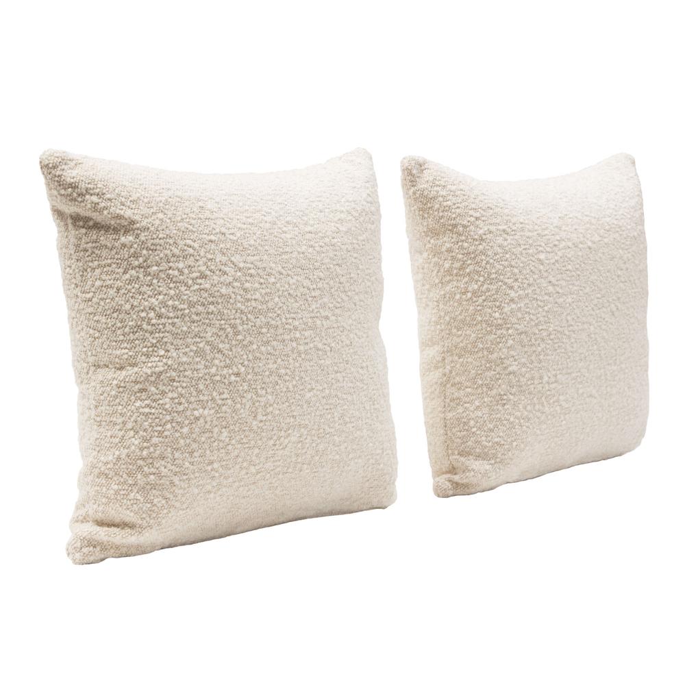 Set of (2) 16" Square Accent Pillows in Bone Boucle Textured Fabric by Diamond Sofa. Picture 12