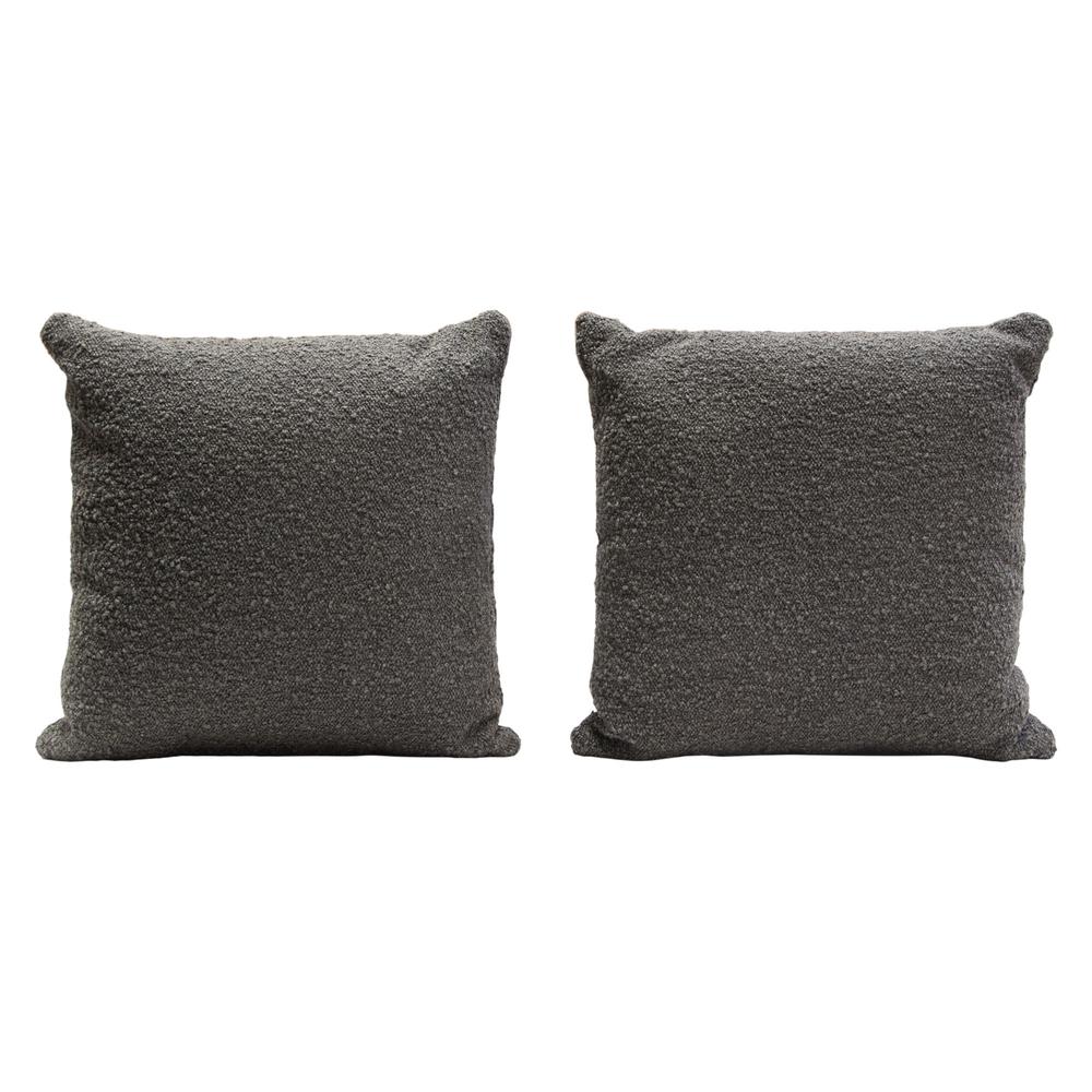 Set of (2) 16" Square Accent Pillows in Charcoal Boucle Textured Fabric by Diamond Sofa. Picture 1