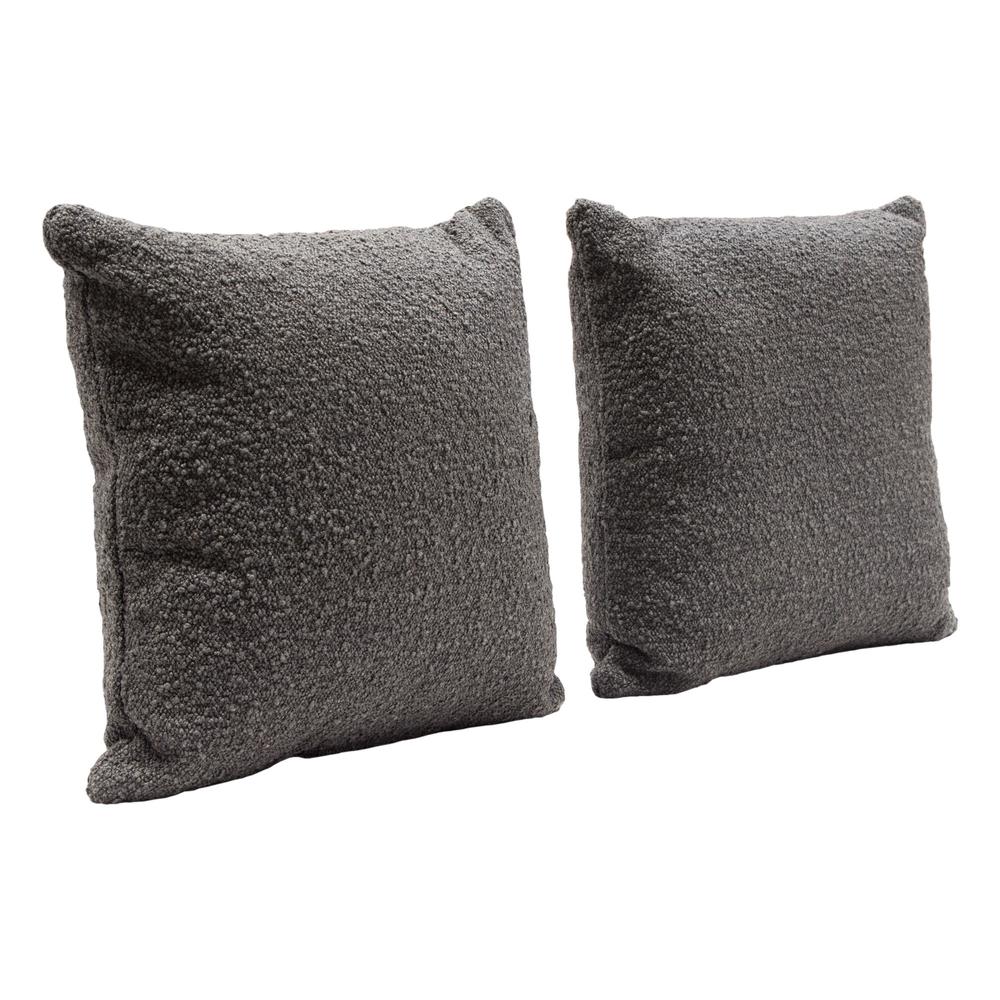 Set of (2) 16" Square Accent Pillows in Charcoal Boucle Textured Fabric by Diamond Sofa. Picture 10