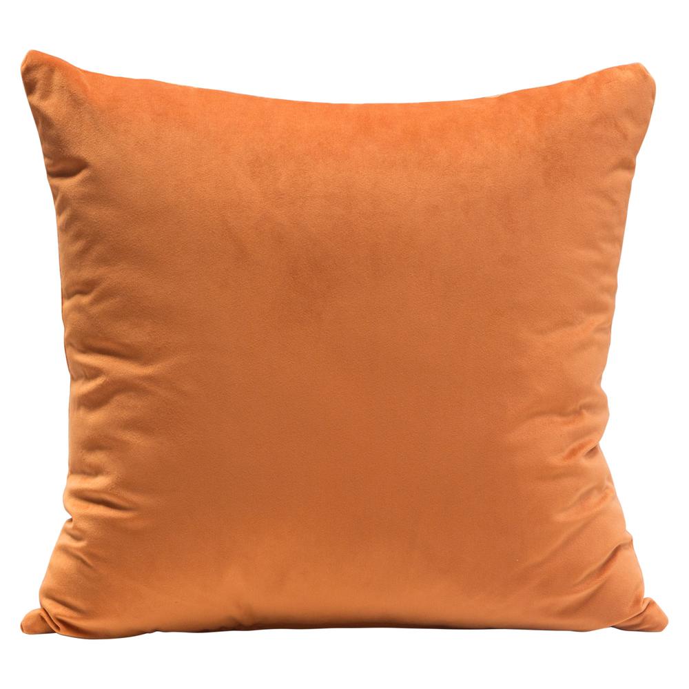 Set of (2) 16" Square Accent Pillows in Rust Orange Velvet by Diamond Sofa. Picture 10