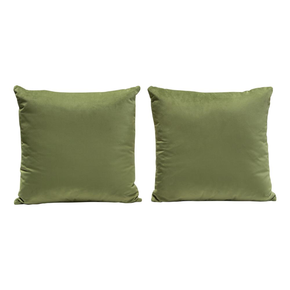 Set of (2) 16" Square Accent Pillows in Sage Green Velvet by Diamond Sofa. Picture 1