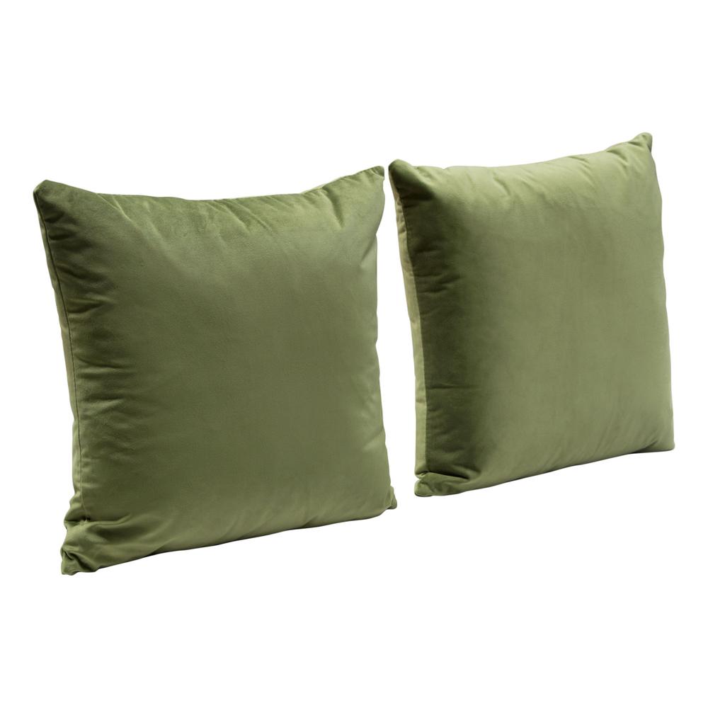 Set of (2) 16" Square Accent Pillows in Sage Green Velvet by Diamond Sofa. Picture 9