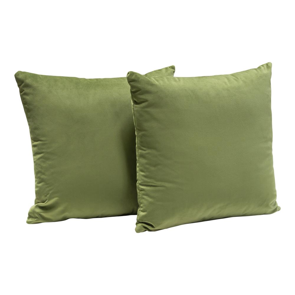 Set of (2) 16" Square Accent Pillows in Sage Green Velvet by Diamond Sofa. Picture 12