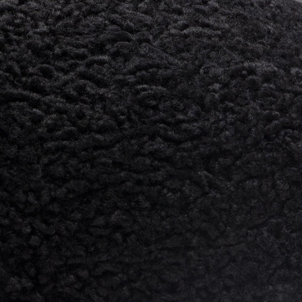 Set of (2) 10" Round Accent Pillows in Black Faux Sheepskin by Diamond Sofa. Picture 17