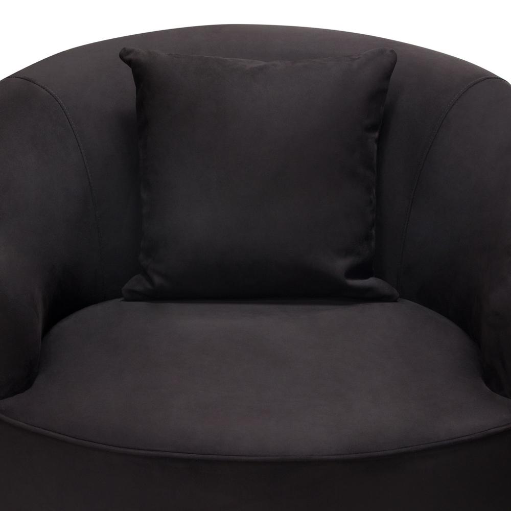 Raven Chair in Black Suede Velvet w/ Brushed Gold Accent Trim by Diamond Sofa. Picture 28