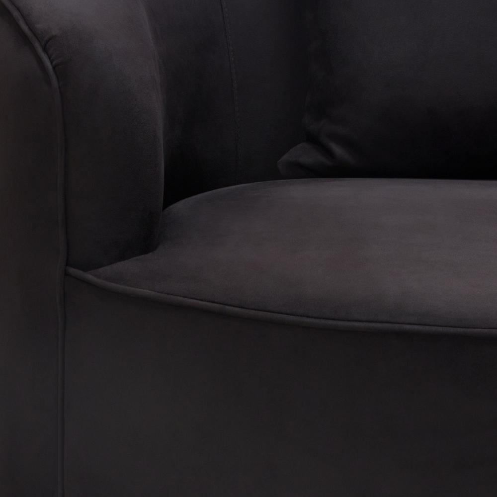 Raven Chair in Black Suede Velvet w/ Brushed Gold Accent Trim by Diamond Sofa. Picture 22