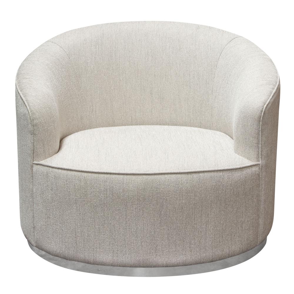 Raven Chair in Light Cream Fabric w/ Brushed Silver Accent Trim by Diamond Sofa. Picture 24