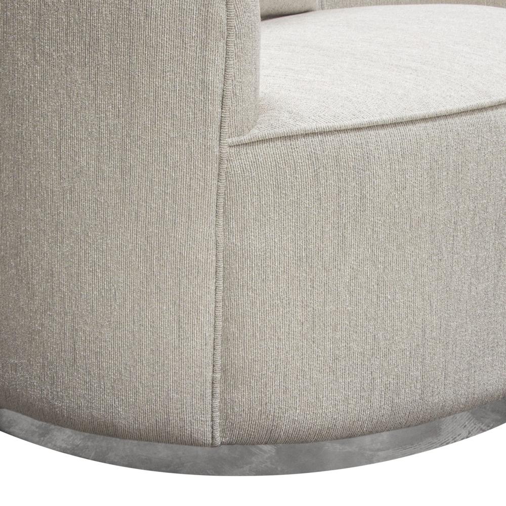 Raven Chair in Light Cream Fabric w/ Brushed Silver Accent Trim by Diamond Sofa. Picture 28