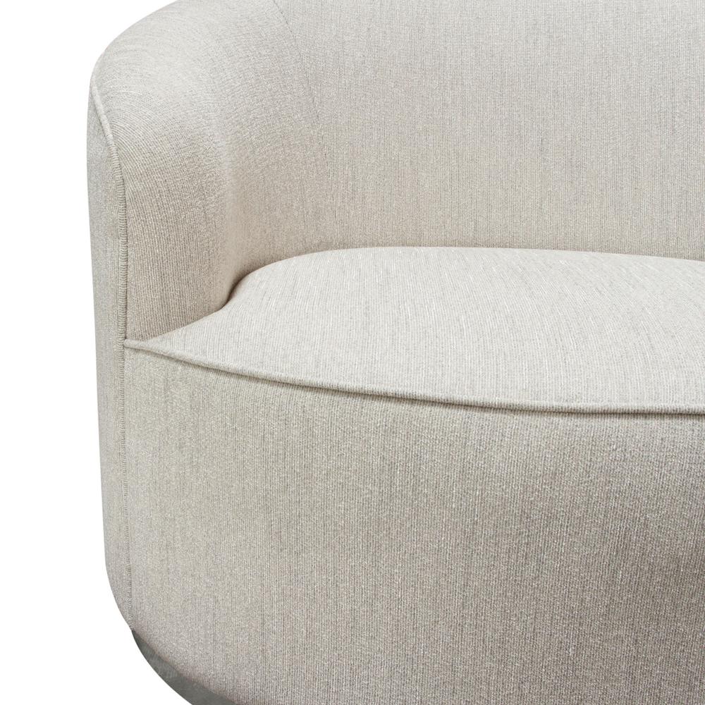 Raven Chair in Light Cream Fabric w/ Brushed Silver Accent Trim by Diamond Sofa. Picture 23