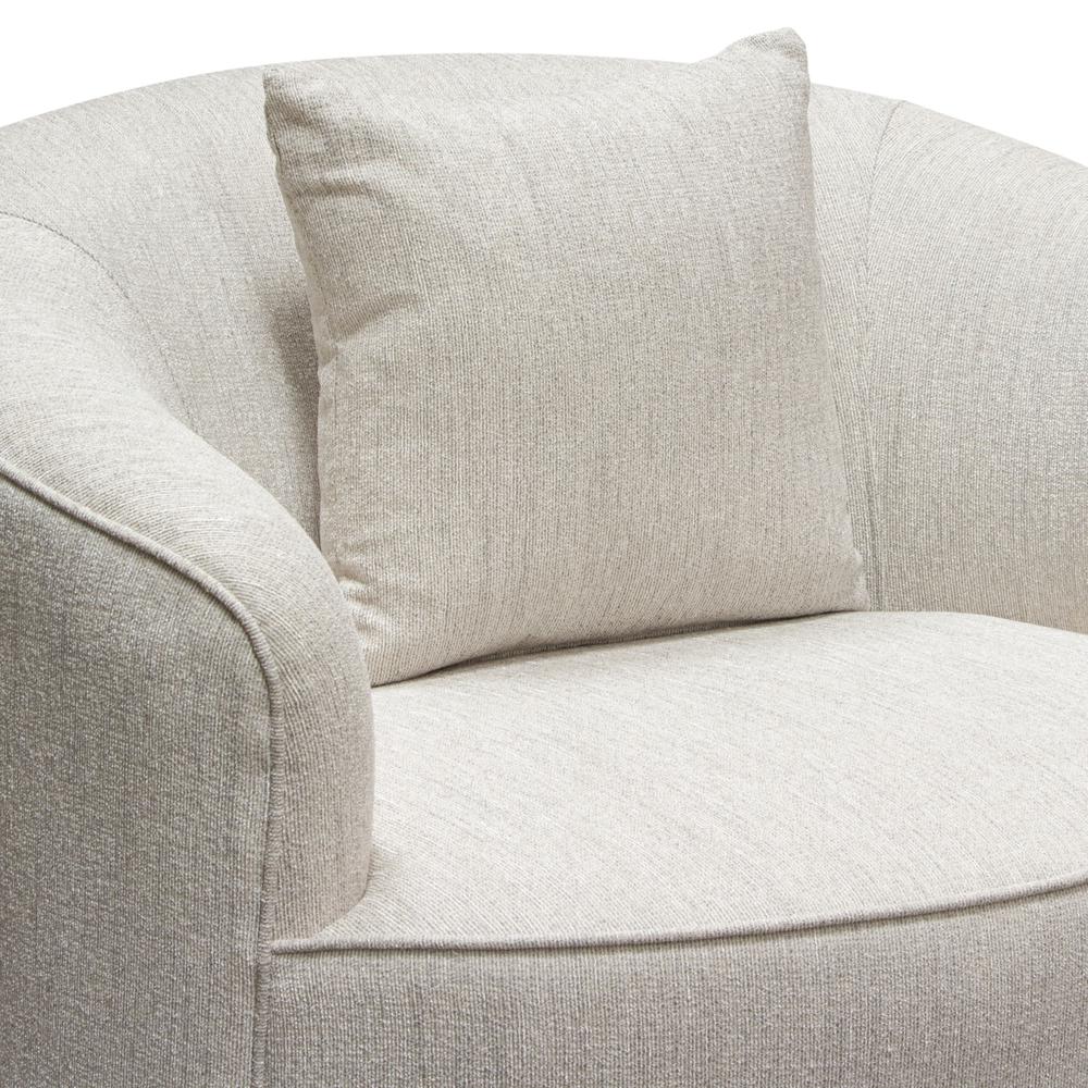 Raven Chair in Light Cream Fabric w/ Brushed Silver Accent Trim by Diamond Sofa. Picture 22
