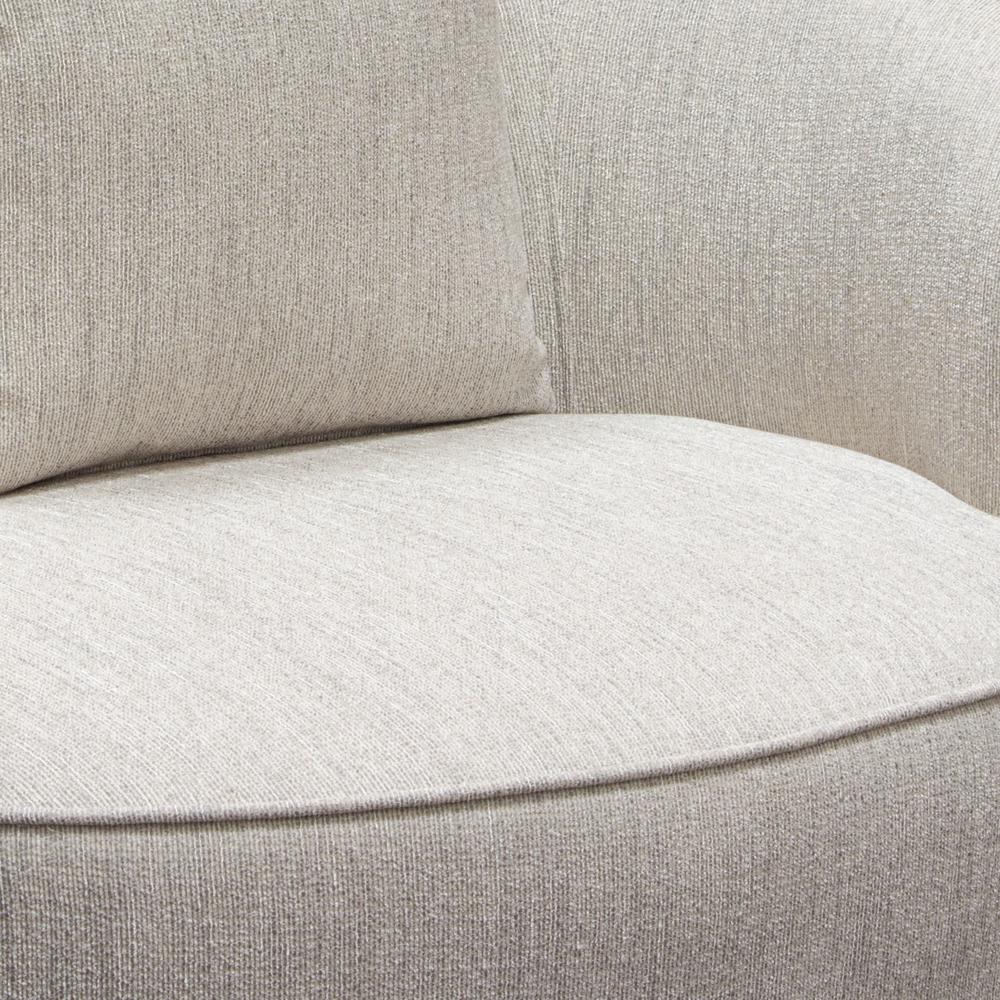 Raven Chair in Light Cream Fabric w/ Brushed Silver Accent Trim by Diamond Sofa. Picture 30