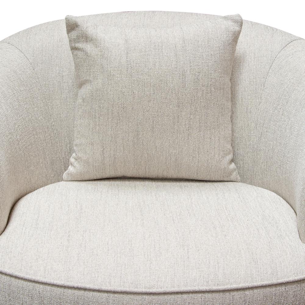 Raven Chair in Light Cream Fabric w/ Brushed Silver Accent Trim by Diamond Sofa. Picture 25