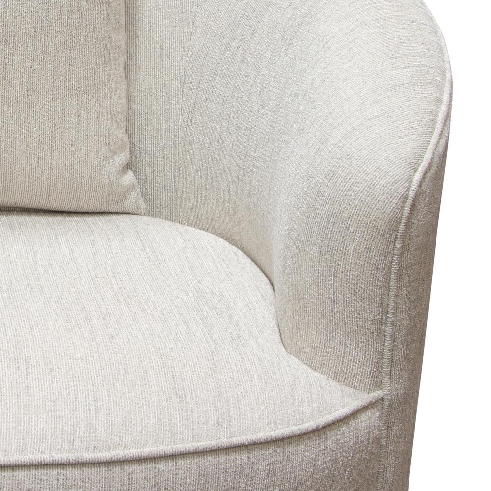 Raven Chair in Light Cream Fabric w/ Brushed Silver Accent Trim by Diamond Sofa. Picture 38