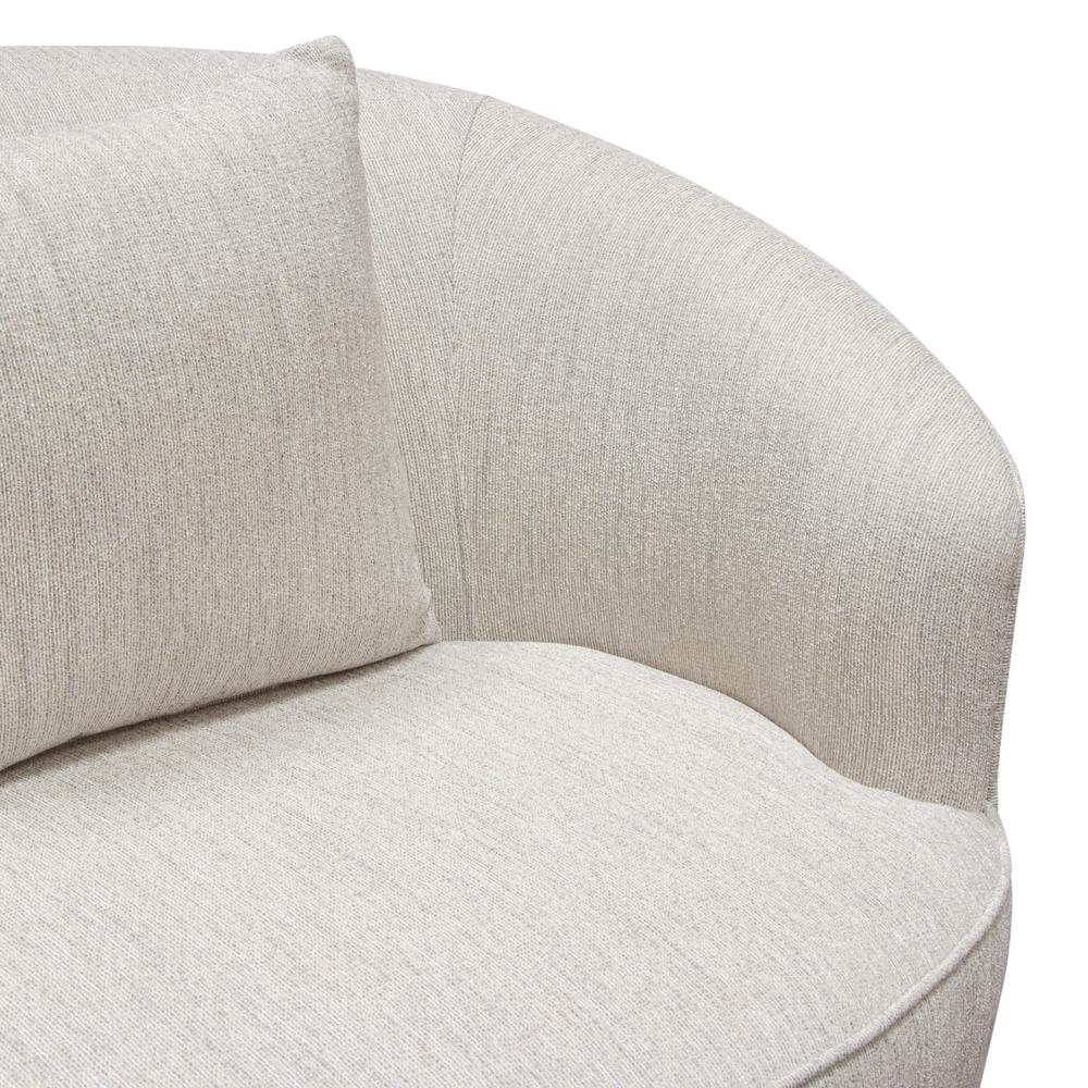 Raven Chair in Light Cream Fabric w/ Brushed Silver Accent Trim by Diamond Sofa. Picture 32