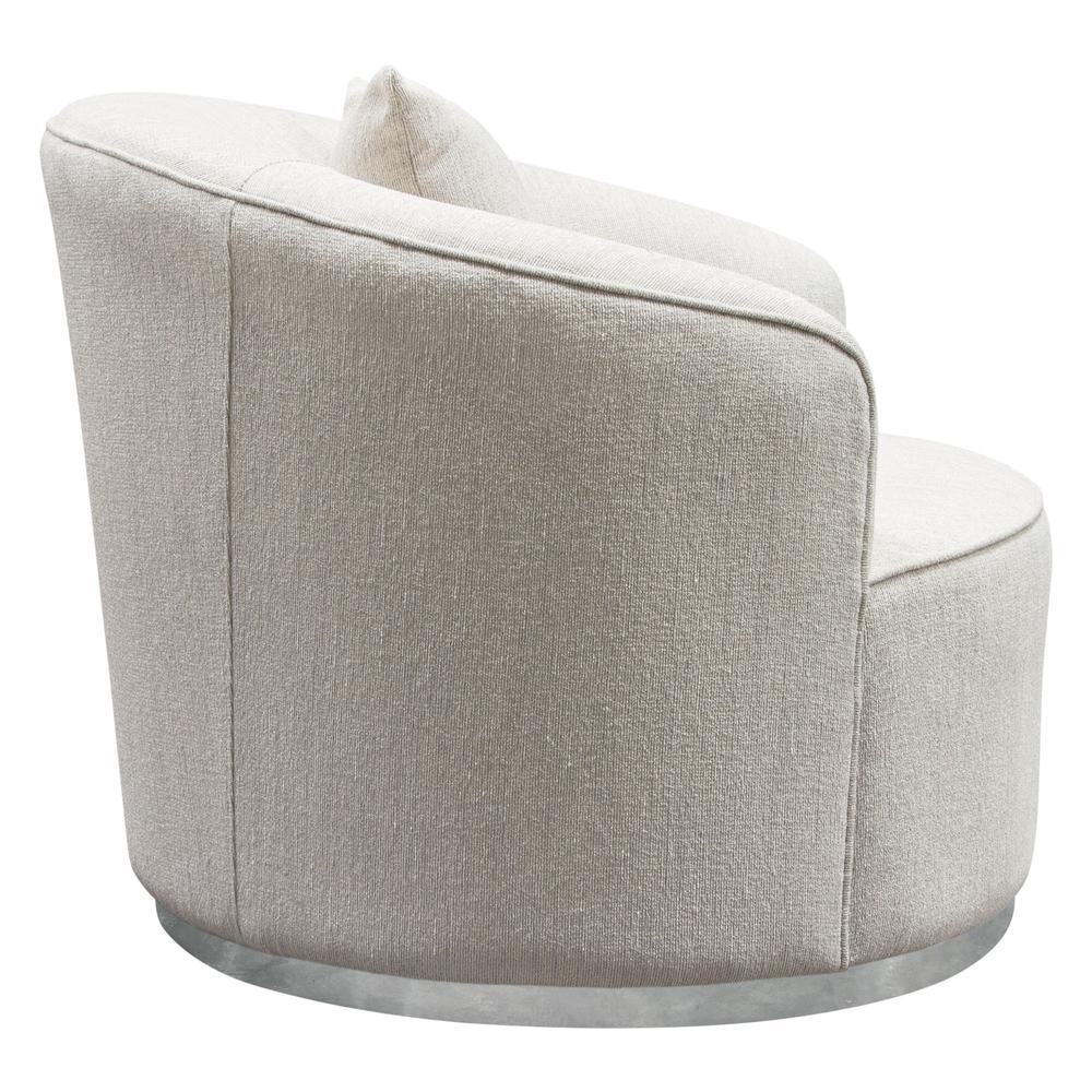 Raven Chair in Light Cream Fabric w/ Brushed Silver Accent Trim by Diamond Sofa. Picture 39