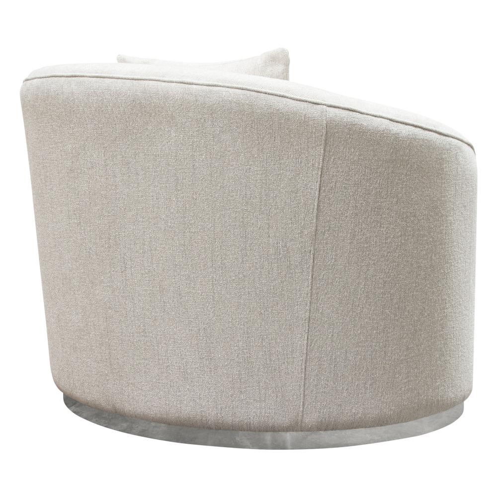 Raven Chair in Light Cream Fabric w/ Brushed Silver Accent Trim by Diamond Sofa. Picture 27