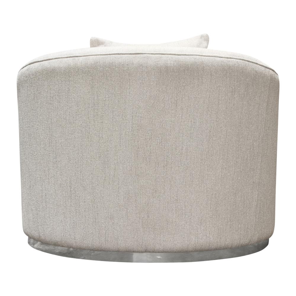 Raven Chair in Light Cream Fabric w/ Brushed Silver Accent Trim by Diamond Sofa. Picture 37