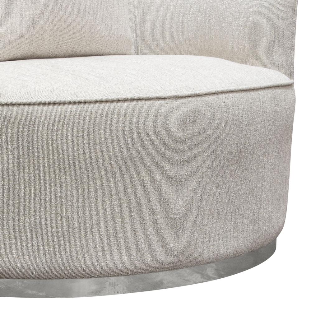 Raven Chair in Light Cream Fabric w/ Brushed Silver Accent Trim by Diamond Sofa. Picture 36
