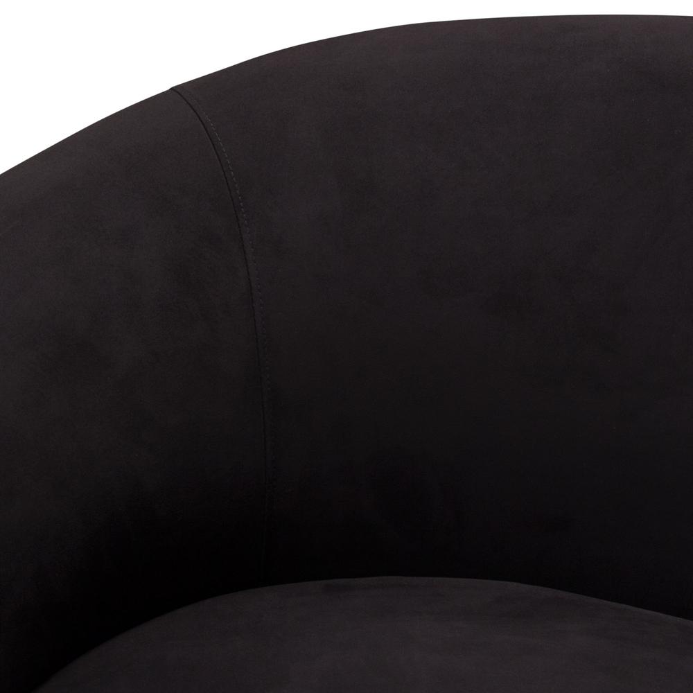 Raven Sofa in Black Suede Velvet w/ Brushed Gold Accent Trim by Diamond Sofa. Picture 25