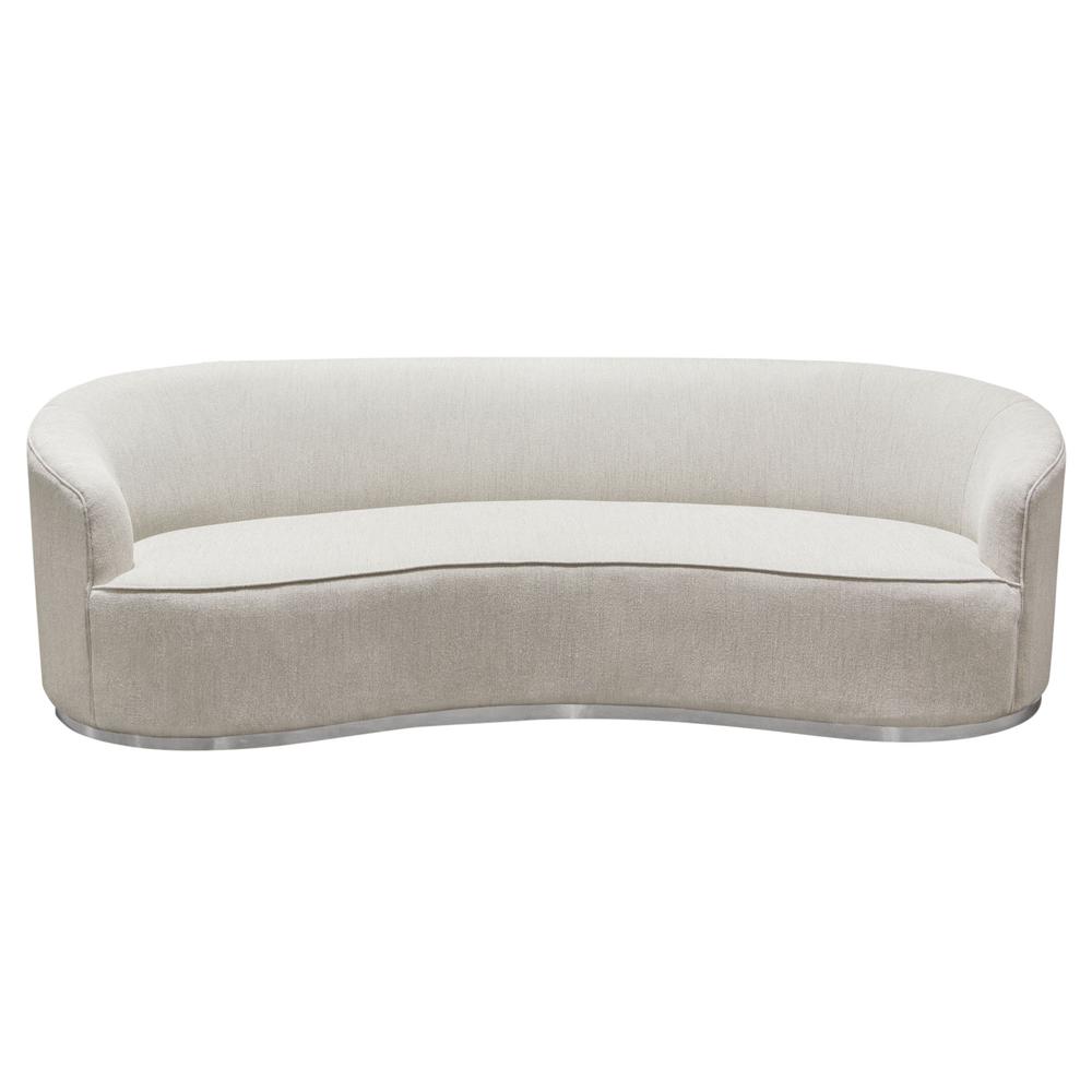 Raven Sofa in Light Cream Fabric w/ Brushed Silver Accent Trim by Diamond Sofa. Picture 30