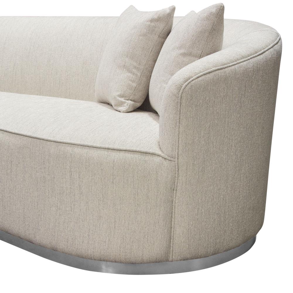 Raven Sofa in Light Cream Fabric w/ Brushed Silver Accent Trim by Diamond Sofa. Picture 24
