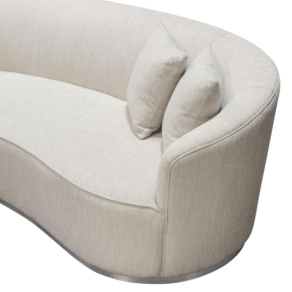 Raven Sofa in Light Cream Fabric w/ Brushed Silver Accent Trim by Diamond Sofa. Picture 25
