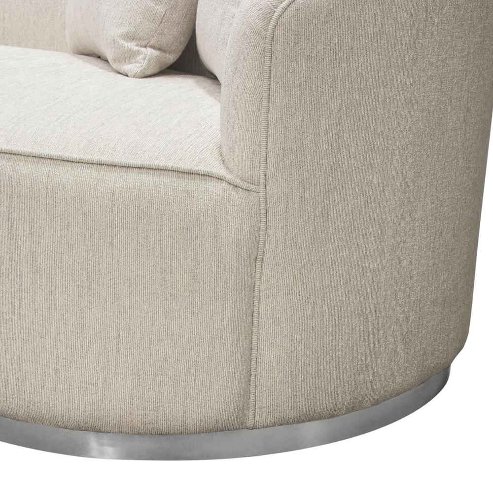 Raven Sofa in Light Cream Fabric w/ Brushed Silver Accent Trim by Diamond Sofa. Picture 26