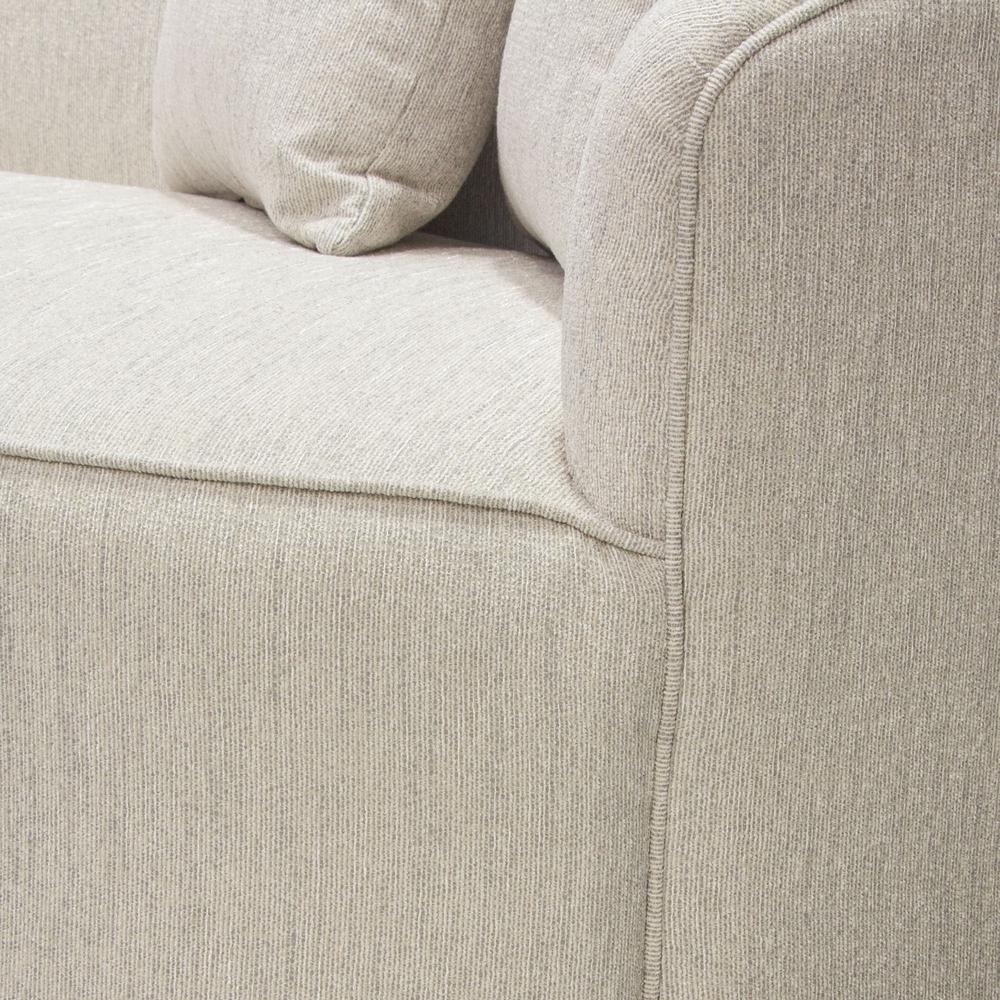 Raven Sofa in Light Cream Fabric w/ Brushed Silver Accent Trim by Diamond Sofa. Picture 34