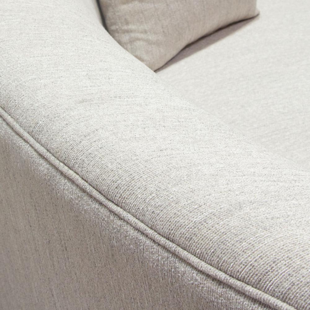 Raven Sofa in Light Cream Fabric w/ Brushed Silver Accent Trim by Diamond Sofa. Picture 21