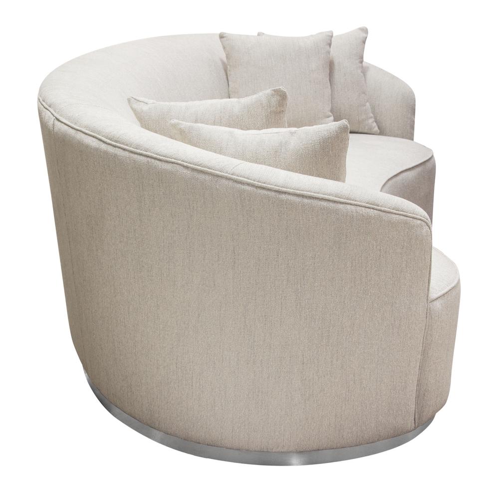 Raven Sofa in Light Cream Fabric w/ Brushed Silver Accent Trim by Diamond Sofa. Picture 29