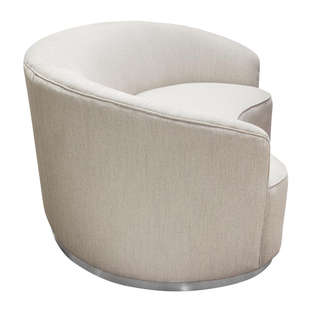 Raven Sofa in Light Cream Fabric w/ Brushed Silver Accent Trim by Diamond Sofa. Picture 31