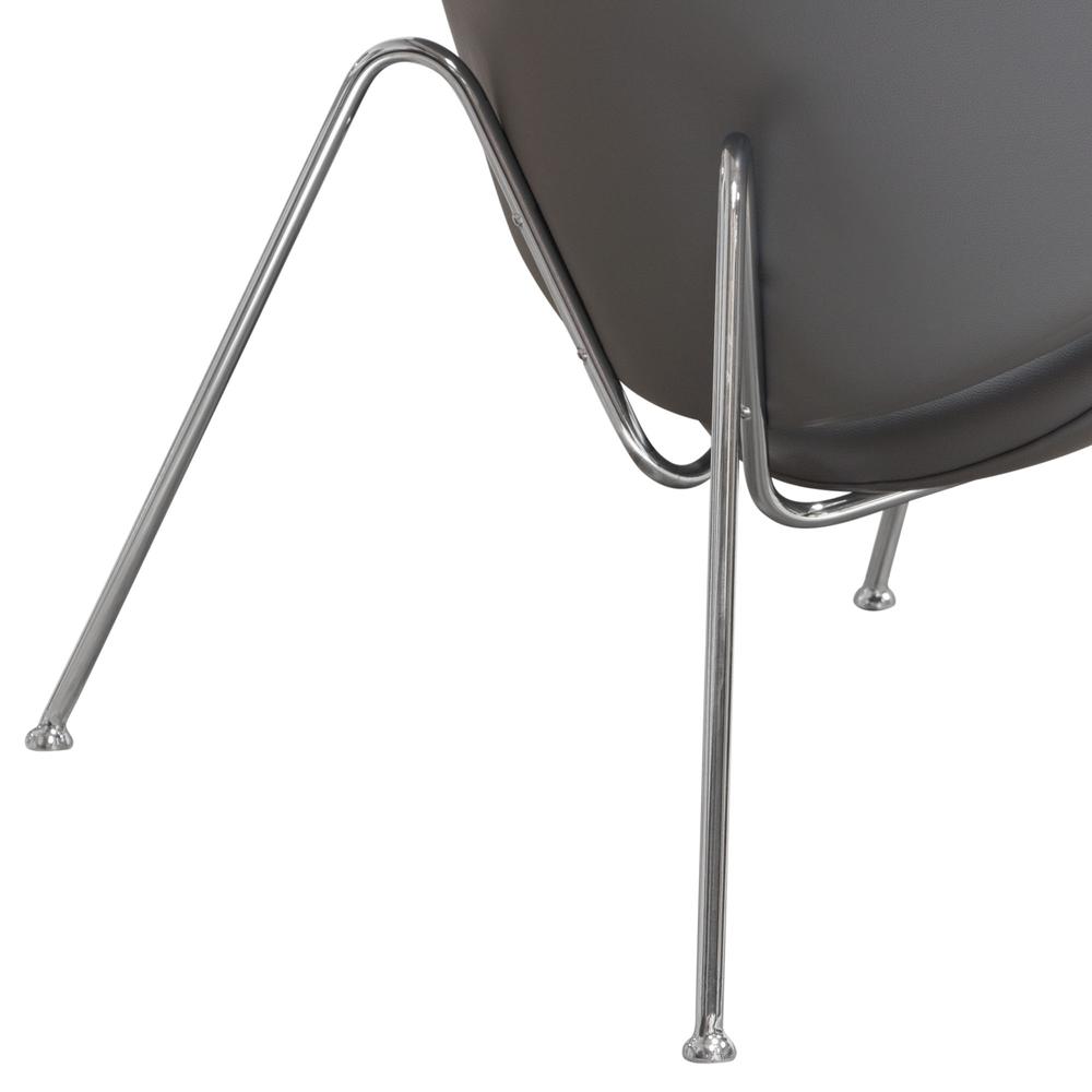 Set of (2) Roxy Accent Chair with Chrome Frame  - GREY. Picture 23